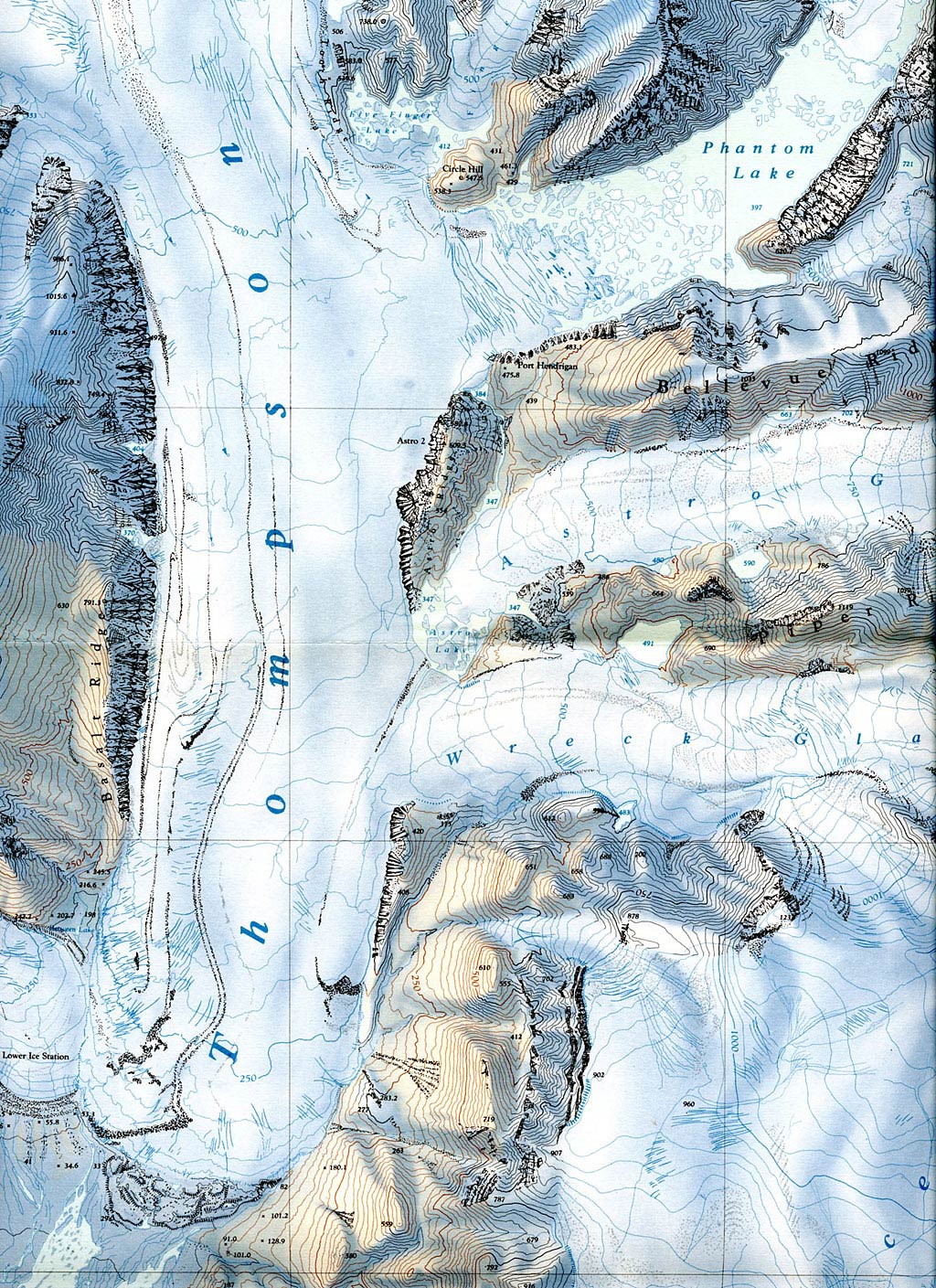 Topographische Karten des Expeditionsgebiets