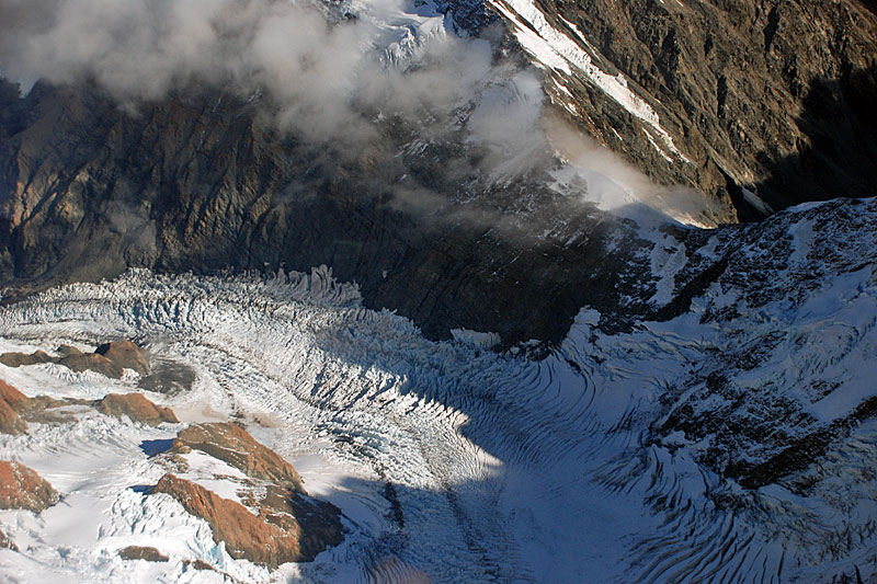 Hooker Glacier, aerial photos