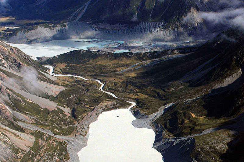 Hooker Glacier, aerial photos