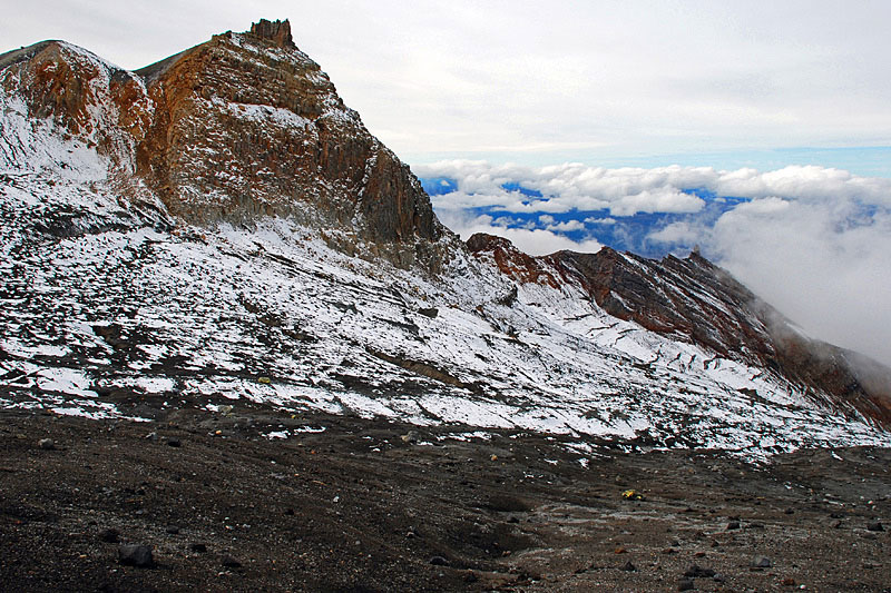 Glaciers on Ruapehu volcano