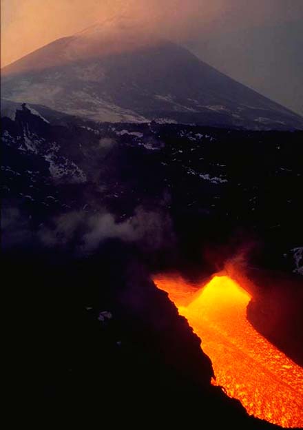 Il flusso di lava dal Cono di Sud Est, il 24 Febbraio 1999