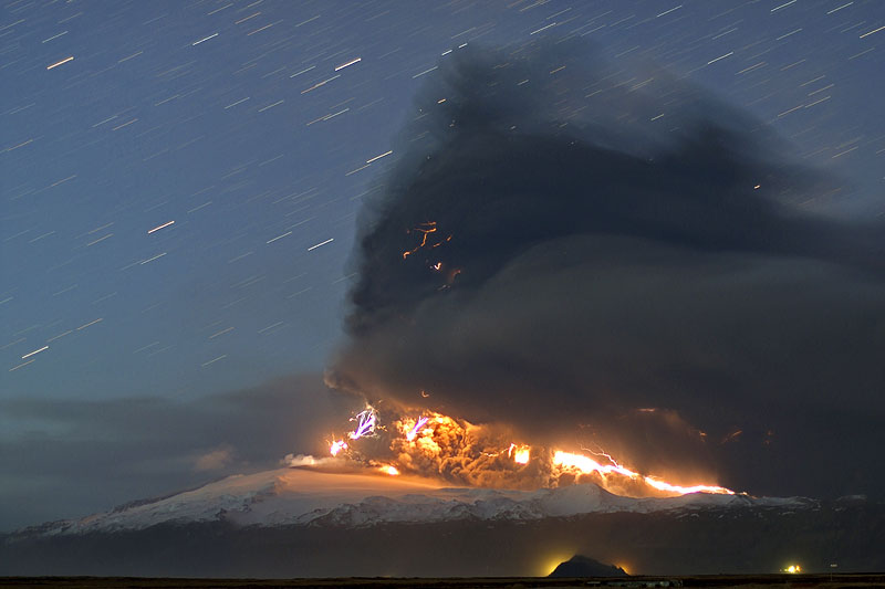 Iceland Lightning Volcano