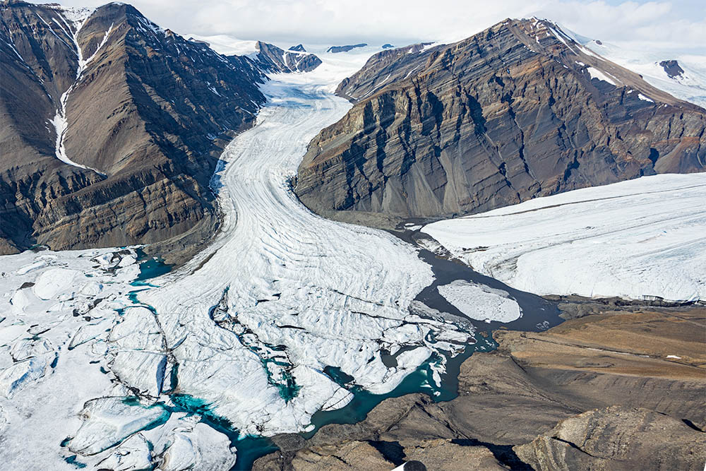 White und Thompson Glacier Wiederholungsaufnahmen 1977-2008-2022