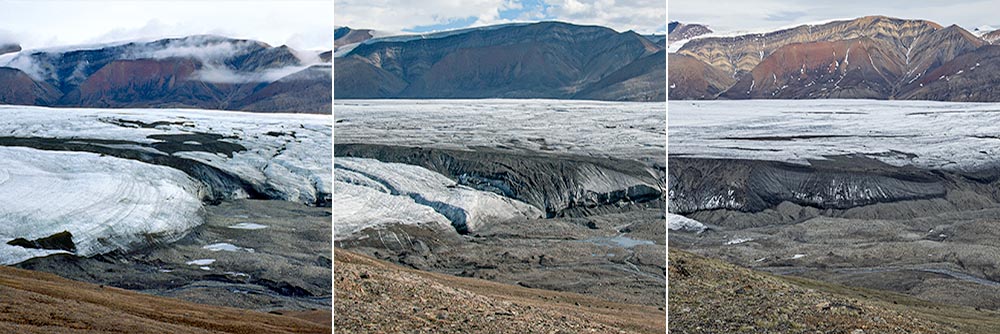 White und Thompson Glacier Wiederholungsaufnahmen 1977-2008-2022